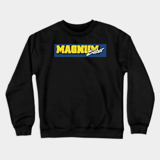 Tamiya Magnum Saber Sticker Logo Design with Blue Border Crewneck Sweatshirt